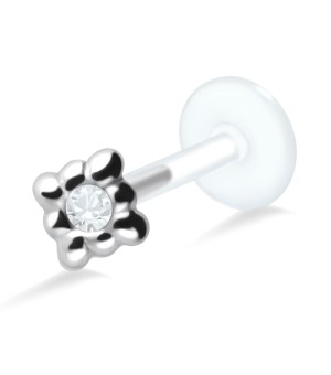 Bezel Set Stone in Square Shaped Labrets Push-in LA-698